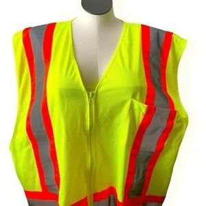 Berne Safety Class 2 yellow reflective zip Orange Gray Type R Sz 2XL